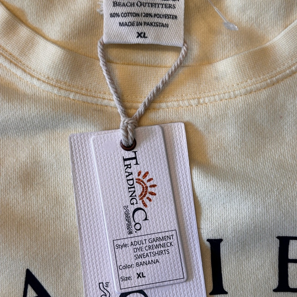 Beach outfitters SZ XL NWT men’s unisex Sanabel island pale yellow sweatshirt - Picture 7 of 12